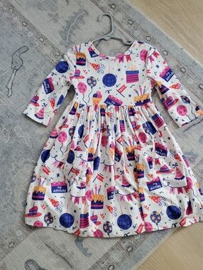 Mila & Rose Happy Birthday Girls Party Celebration Pocket Twirl Dress Sz5-6